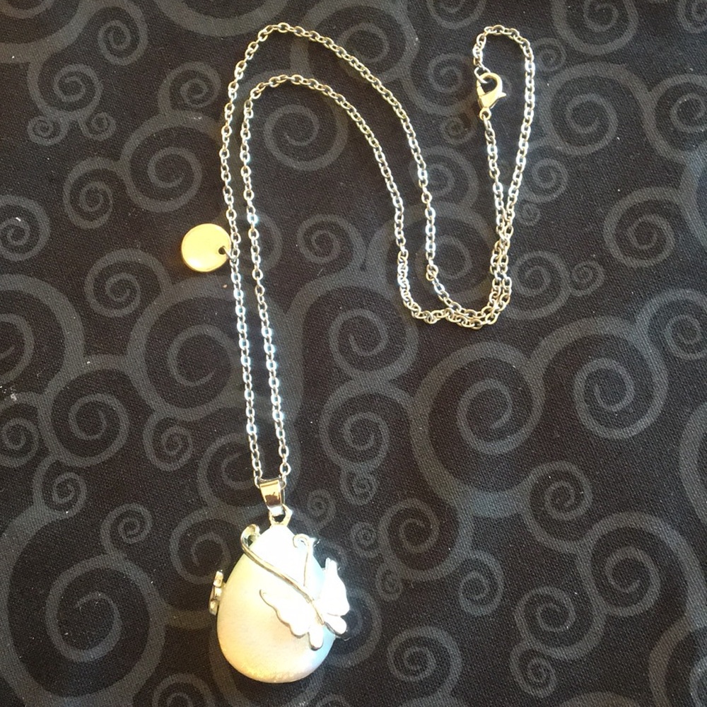 Butterfly Necklace w Initial Charm - Picture 4 of 5